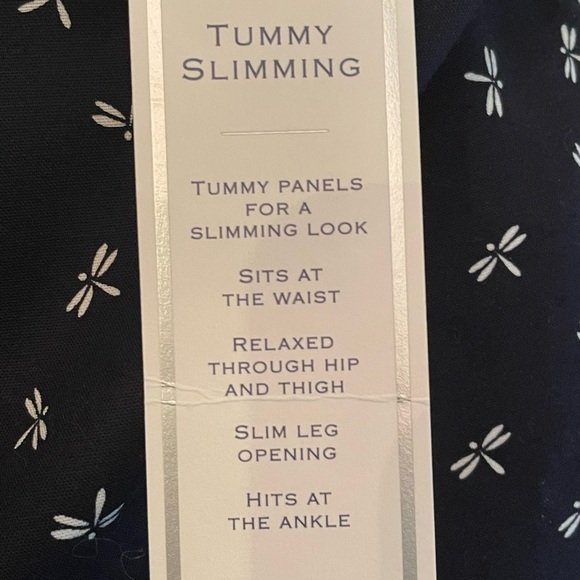 Charter Club classic fit, black pants with dragon flies, ankle length, size 8 - Picture 9 of 9